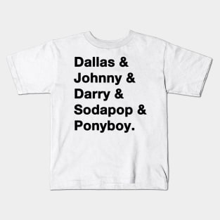 The Outsiders Names Kids T-Shirt